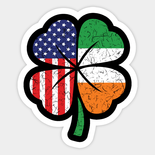 Irish American Flag St Patricks Day Beer Tee Gift Shamrock Sticker by biNutz